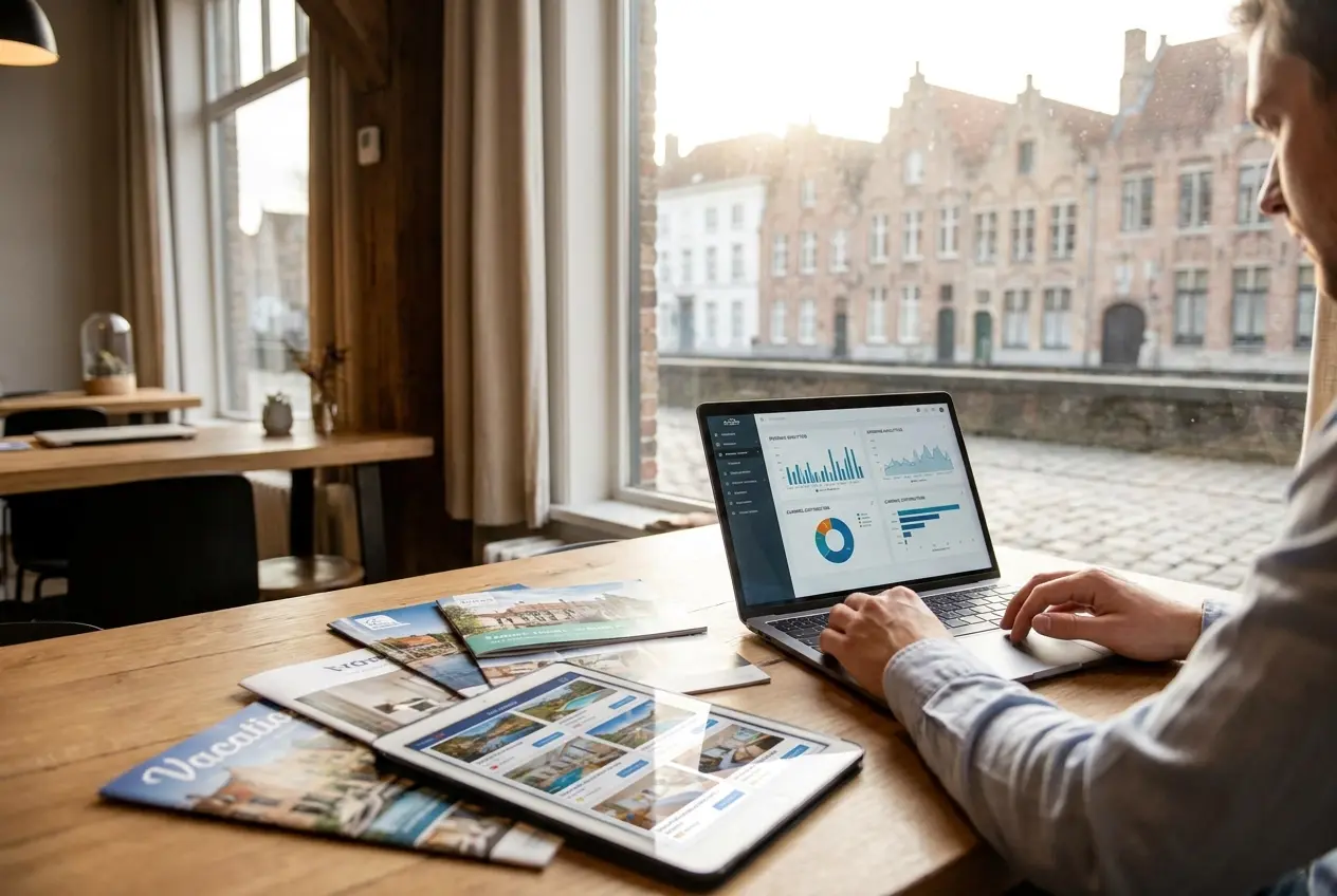 Professional header image for comparison analysis: Ferienwohnung in Belgien verteilen: Welche Kanäle bringen...