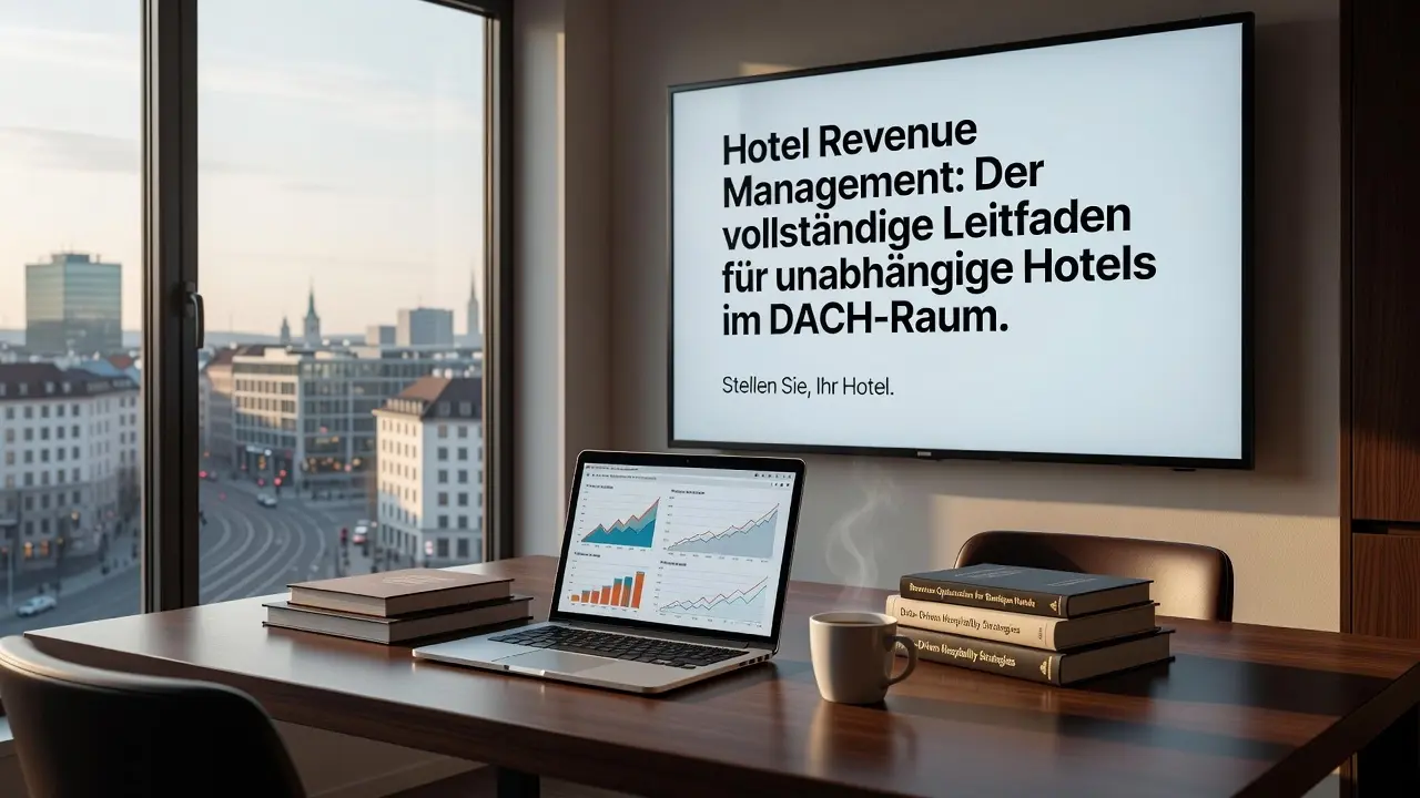 Professional header image for educational tutorial: Hotel Revenue Management: Der vollständige Leitfaden für ...